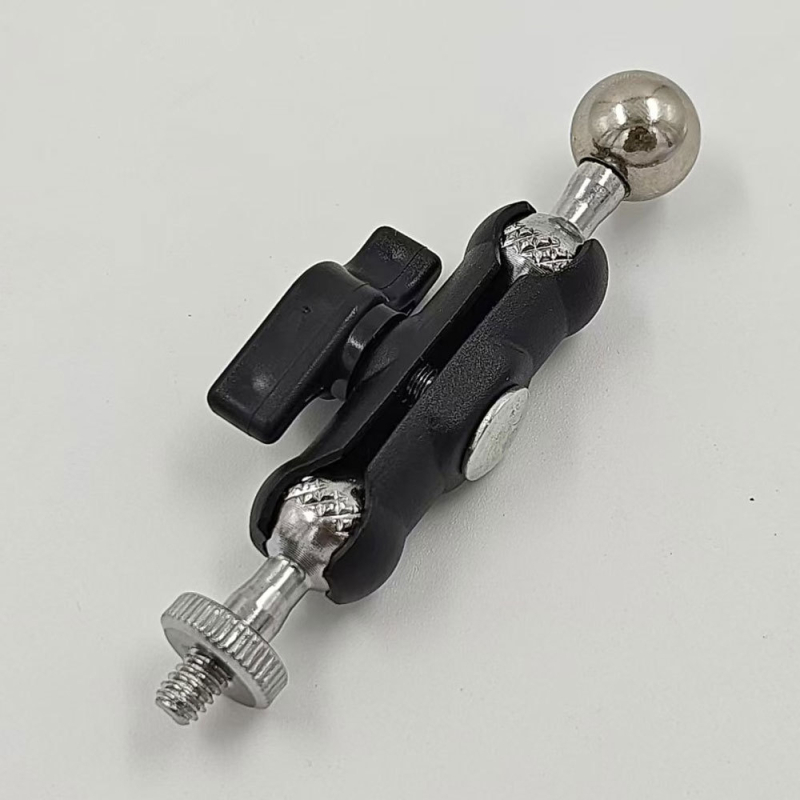 Adaptor pentru suport cameră și telefon — rotire 360° pe orizontală și pe verticală, construcție metalică, montaj cu șurub, interfață 1/4 inch