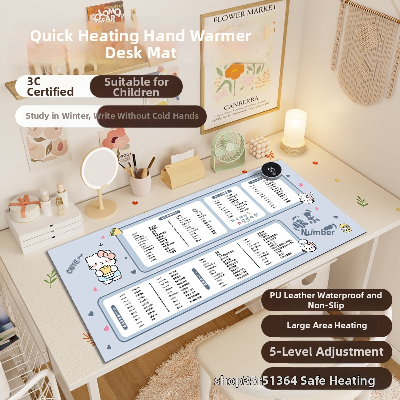 Darbalaukio šildymo kilimėlis su aliuminio šildymo sluoksniu, 220V, 80W, išmanus temperatūros reguliavimas, Kairu Shark