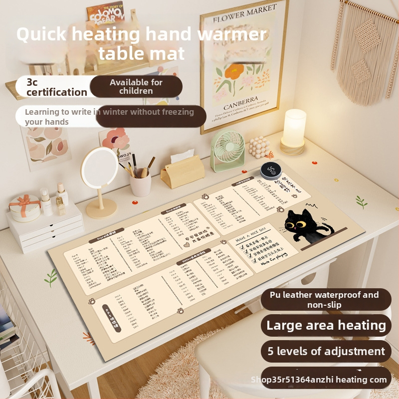 Darbalaukio šildymo kilimėlis su aliuminio šildymo sluoksniu, 220V, 80W, išmanus temperatūros reguliavimas, Kairu Shark