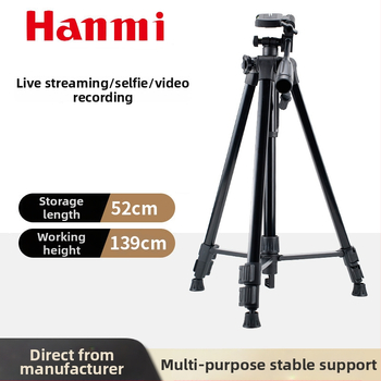 Beno statív pre kameru na živé vysielanie, podlahová podpora, výška 1,4 m, nosnosť 3-5 kg, 3-dielne železné rúry, hmotnosť 858 g