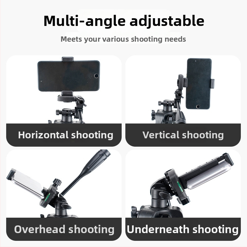 Beno statív pre kameru na živé vysielanie, podlahová podpora, výška 1,4 m, nosnosť 3-5 kg, 3-dielne železné rúry, hmotnosť 858 g