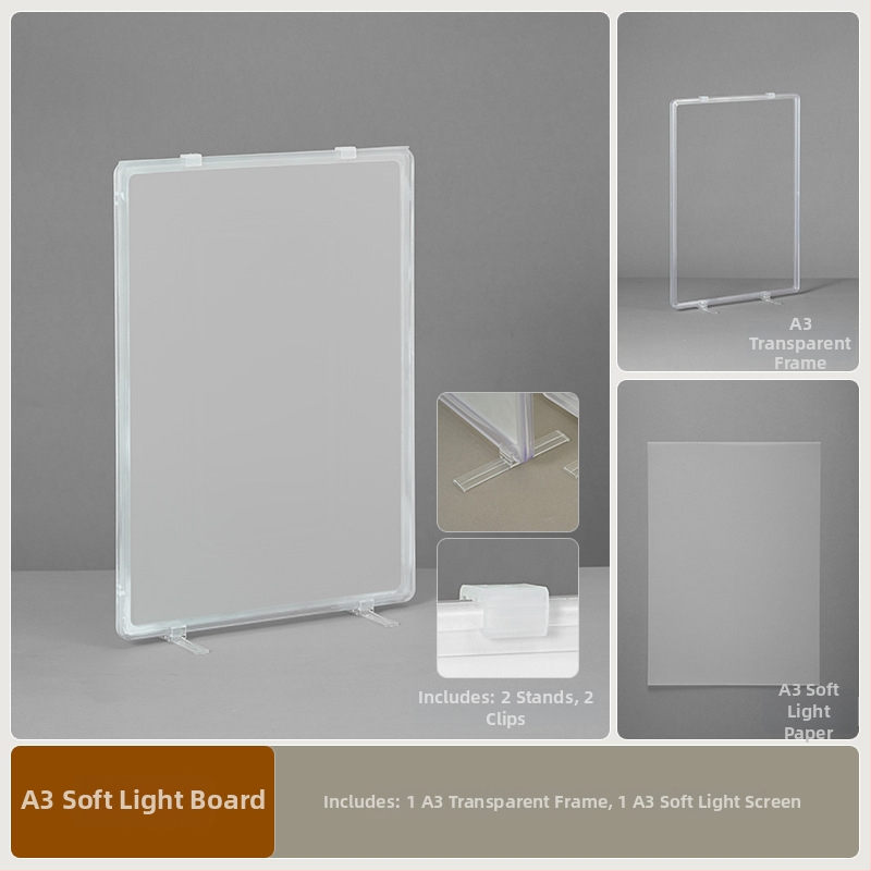 Stāvošs difūzais gaismas fotogrāfijas ekrāns — rotaslietu un gredzenu fotografēšana, atstarojoši mazie priekšmeti, pārtikas fotografēšana, Zīmols: Light and Shadow Stars