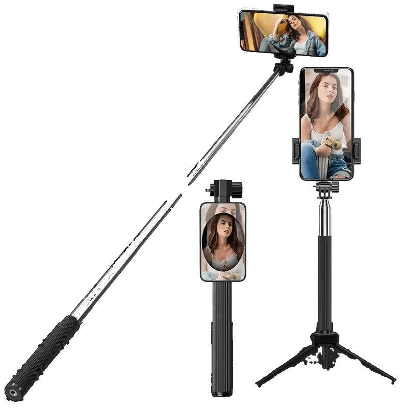Selfie štapić s 360° rotacijom i tripodom, nehrđajući čelik, kompatibilan s Androidom, bez Bluetootha