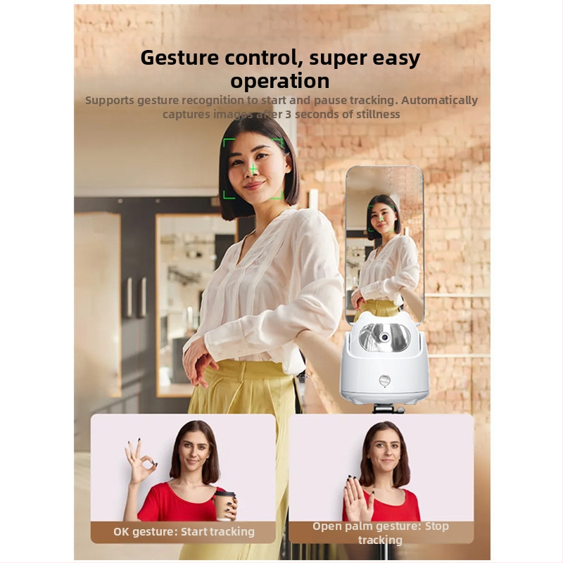 AI stabilizátor pre smartfón s rozpoznávaním tváre, 360° selfie, 270° horizontálne otáčanie, univerzálna kompatibilita