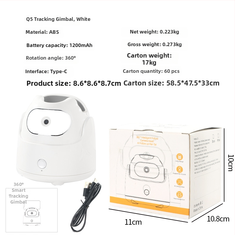 AI stabilizátor pre smartfón s rozpoznávaním tváre, 360° selfie, 270° horizontálne otáčanie, univerzálna kompatibilita