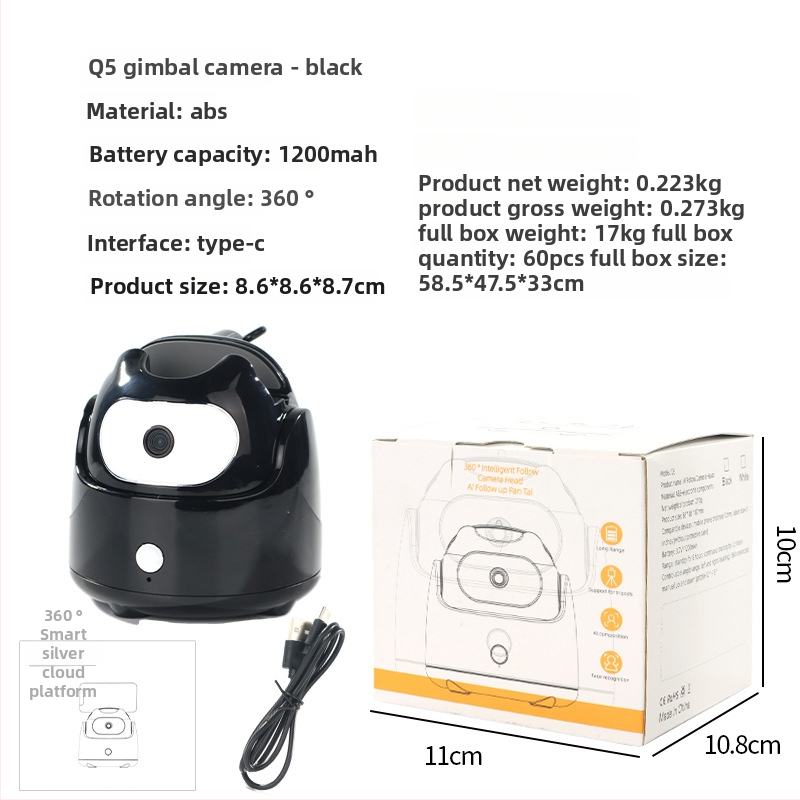 AI stabilizátor pre smartfón s rozpoznávaním tváre, 360° selfie, 270° horizontálne otáčanie, univerzálna kompatibilita