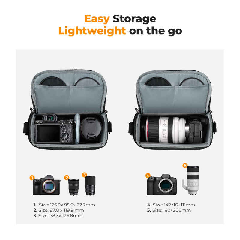 Be veidrodinės kameros maišelis, poliesteris, crossbody stiliaus, atspari vandeniui ir ultra lengvas — Fantapack