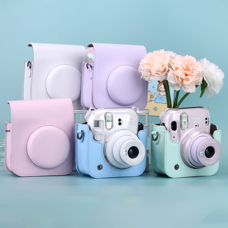 INSTAX Mini12/11 fotoaparato krepšys – PU medžiaga, per petį stilius, unisex, be pamušalo, 2023 ruduo