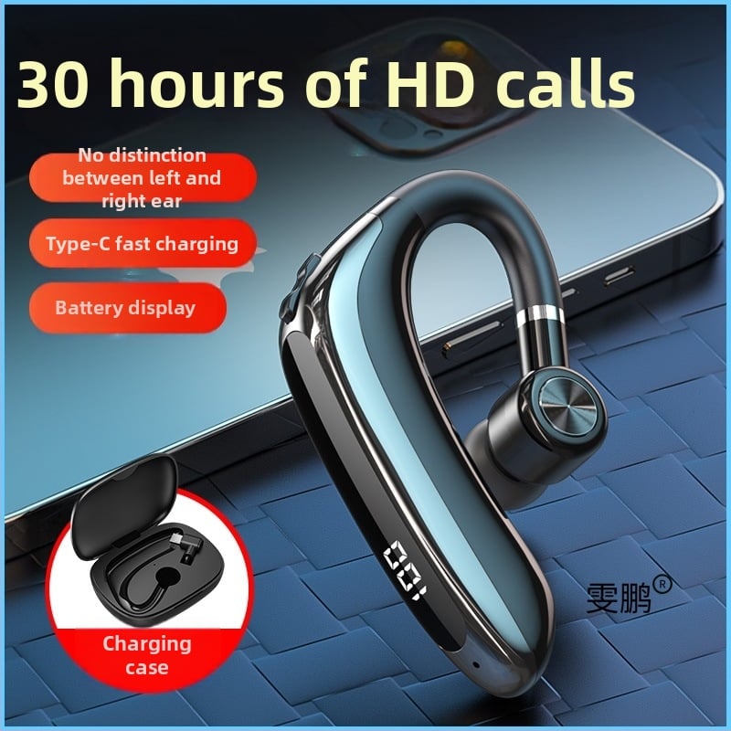 Bezdrôtová Bluetooth slúchadla na jedno ucho s háčikom pre vodičov, BT 2.0, výdrž batérie 0–4 h, športový štýl, každodenná vodeodolnosť.
