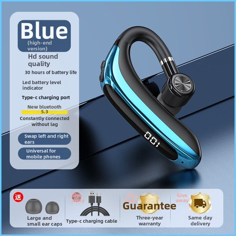 Bezdrôtová Bluetooth slúchadla na jedno ucho s háčikom pre vodičov, BT 2.0, výdrž batérie 0–4 h, športový štýl, každodenná vodeodolnosť.