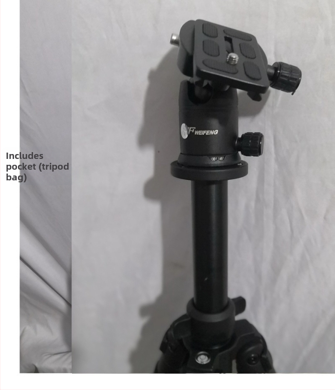 Weifeng WF6663A profesionalus SLR fotoaparato stovas su 3D PTZ galva, aliuminio lydinys, 8 kg apkrova, 3-segmentų kojų dalys, greito atleidimo plokštelė