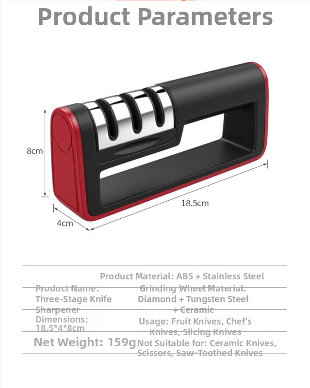 Többfunkciós konyhai élező gyémánt élezéssel, ABS + rozsdamentes acél, nyomtatott logó, 2017 tél megjelenés, modern minimalist stílus