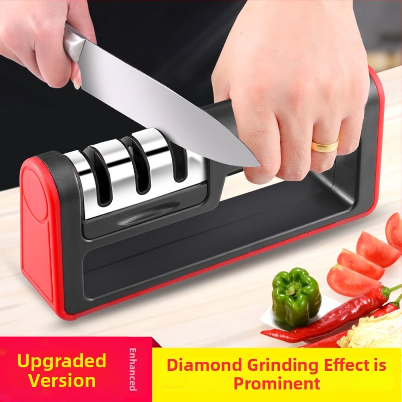 Többfunkciós konyhai élező gyémánt élezéssel, ABS + rozsdamentes acél, nyomtatott logó, 2017 tél megjelenés, modern minimalist stílus