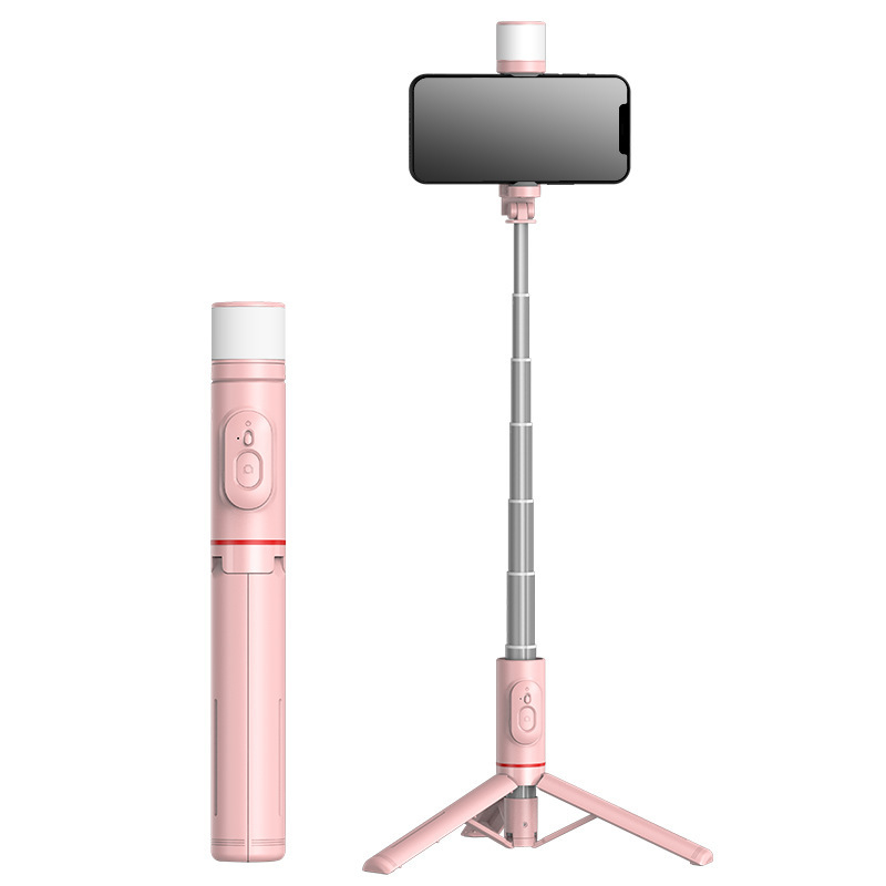 Q12S okostelefon-triPod Bluetooth selfie bot, forgó fény, alumíniumötvözet, távirányító