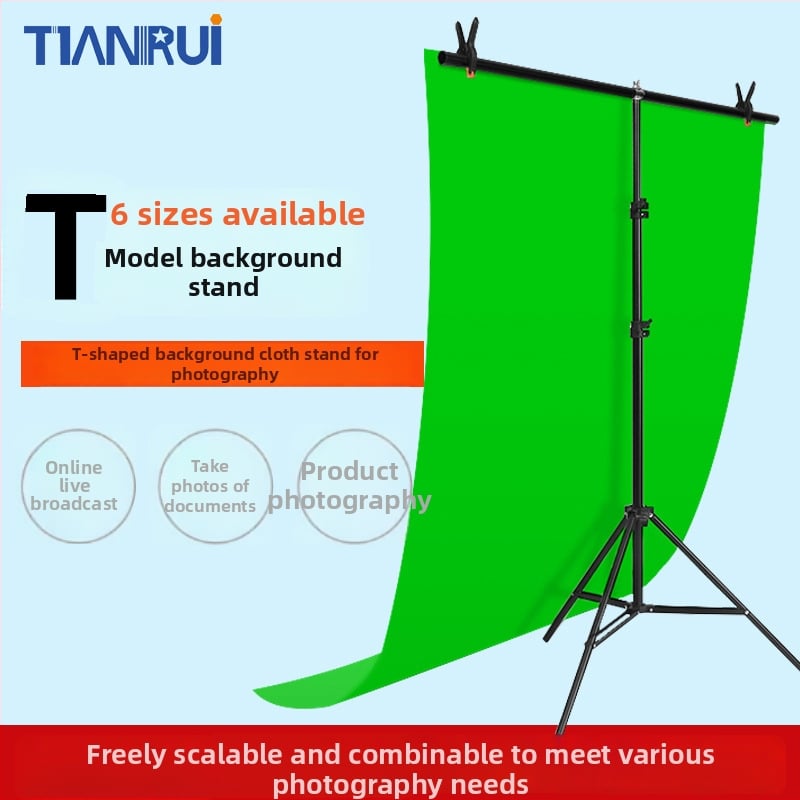 Tianrui Fono laikiklis PVC fono fotografavimui – metalinis rėmas, produktų fotografavimui, išplečiamas iki 2 m