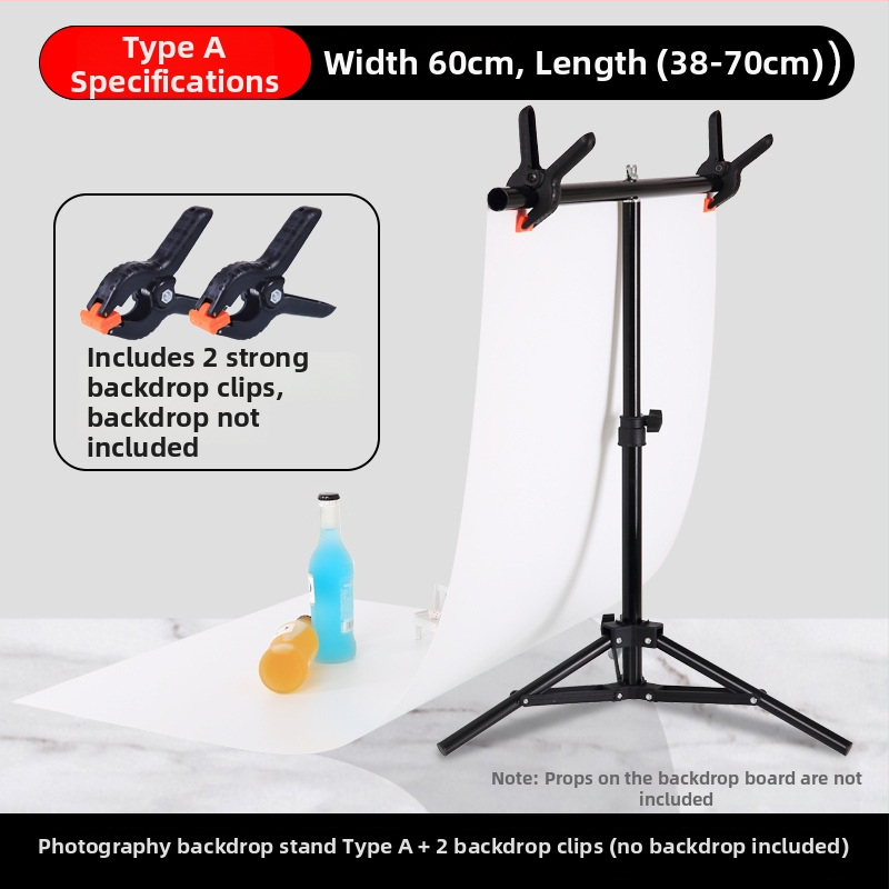 Tianrui Fono laikiklis PVC fono fotografavimui – metalinis rėmas, produktų fotografavimui, išplečiamas iki 2 m