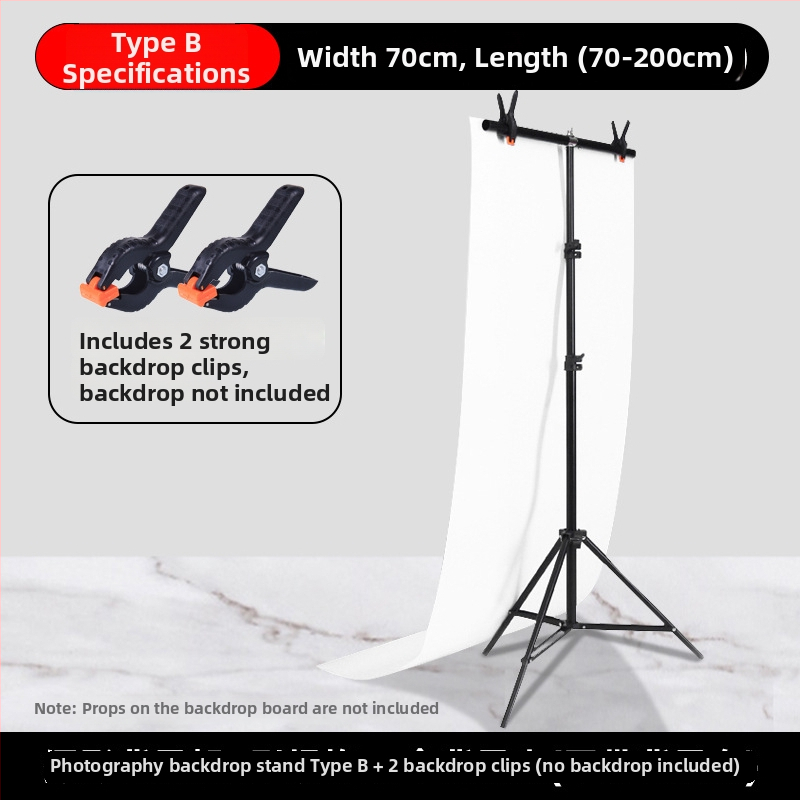 Tianrui Fono laikiklis PVC fono fotografavimui – metalinis rėmas, produktų fotografavimui, išplečiamas iki 2 m