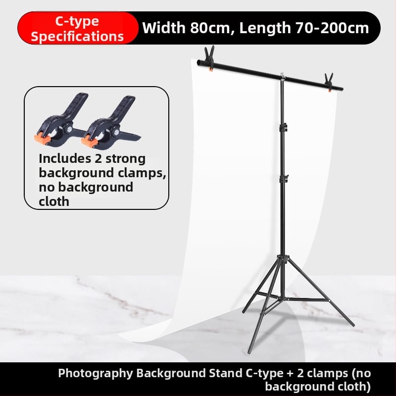 Tianrui Fono laikiklis PVC fono fotografavimui – metalinis rėmas, produktų fotografavimui, išplečiamas iki 2 m