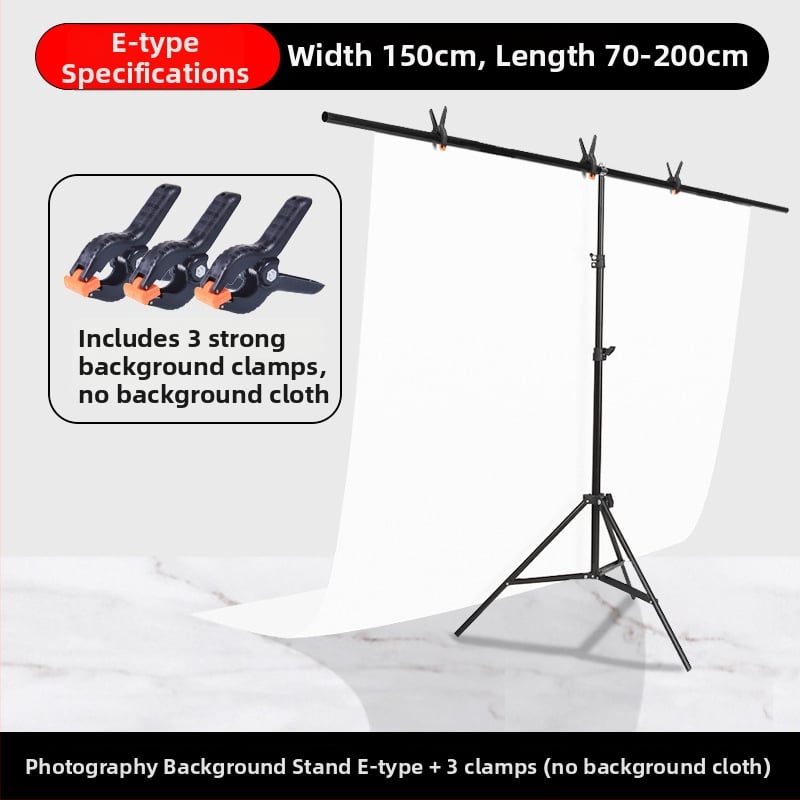 Tianrui Fono laikiklis PVC fono fotografavimui – metalinis rėmas, produktų fotografavimui, išplečiamas iki 2 m