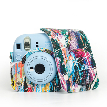 Husă de protecție din PU pentru Fuji Instax Mini 12 / Polaroid Mini 12 cameră, căptușită cu PU, compatibilă Mini 12, greutate 126 g