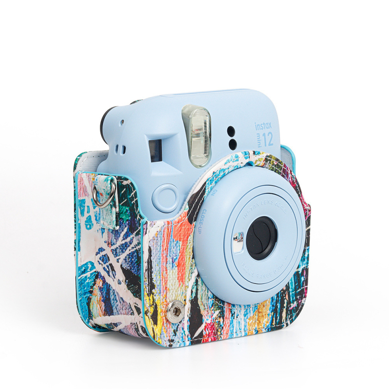 Husă de protecție din PU pentru Fuji Instax Mini 12 / Polaroid Mini 12 cameră, căptușită cu PU, compatibilă Mini 12, greutate 126 g
