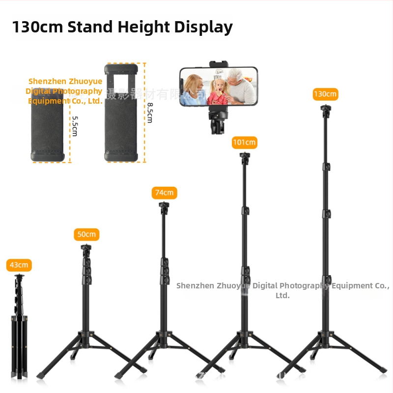 YINGNUOST αλουμινένιο τρίποδο για κάμερα και smartphone – ύψος 130-160 cm, 4-5 τμημάτων τηλεσκοπικού, ικανότητα φόρτωσης 10 kg, βάρος 0,5 kg