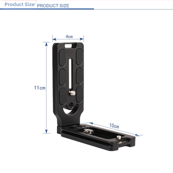 L-tvarovaná doska rýchleho uvoľnenia pre zrkadlovku, hliníková zliatina, nosnosť 2–5 kg, model B016, hmotnosť 0,1 kg
