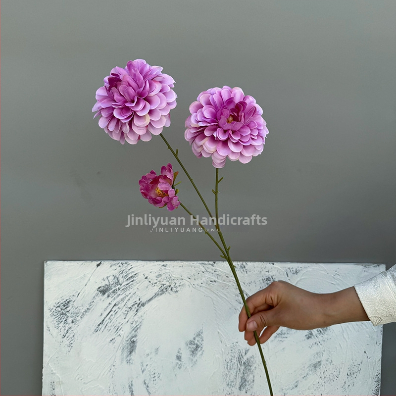 Ανθοδέσμη τεχνητών μεταξωτών λουλουδιών χωρίς φύλλα, με τρία κεφάλια, μπουμπούκια και διακριτικό άρωμα, για διακόσμηση γάμου