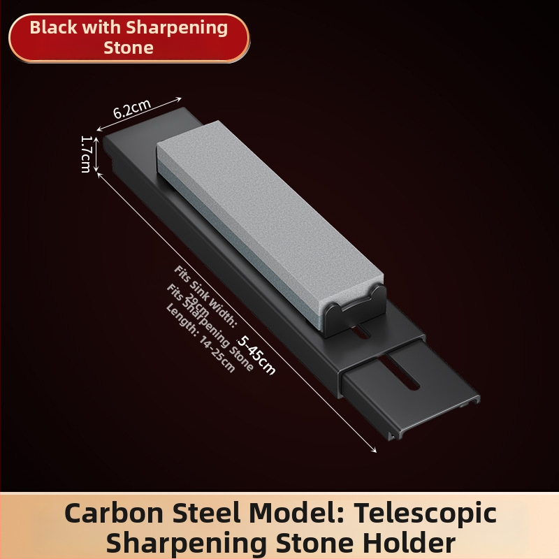 Στήριγμα ακονίσματος μαχαιριών για νεροχύτη, βάση από PP + χάλυβα άνθρακα, αντιολισθητικό, επεκτεινόμενο, μοντέρνο μινιμαλιστικό στυλ, Flying crown