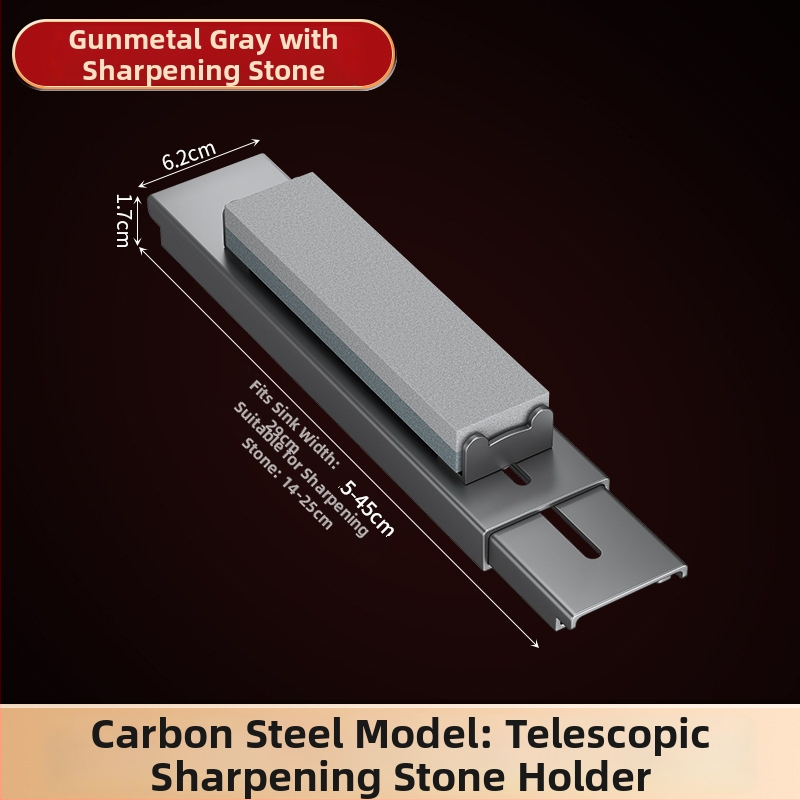 Στήριγμα ακονίσματος μαχαιριών για νεροχύτη, βάση από PP + χάλυβα άνθρακα, αντιολισθητικό, επεκτεινόμενο, μοντέρνο μινιμαλιστικό στυλ, Flying crown