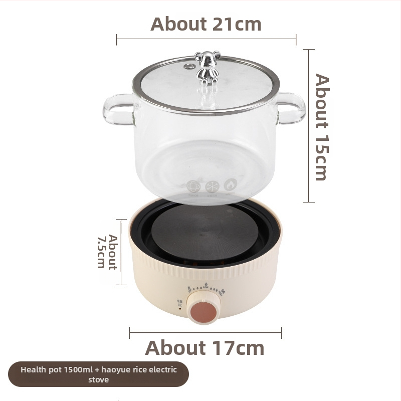 Veselības tējas katls - Daudzfunkcionāls mājas tējas katls, stikla korpuss, model BLH-01, 1.2-1.5L, 220V, 500-1000W