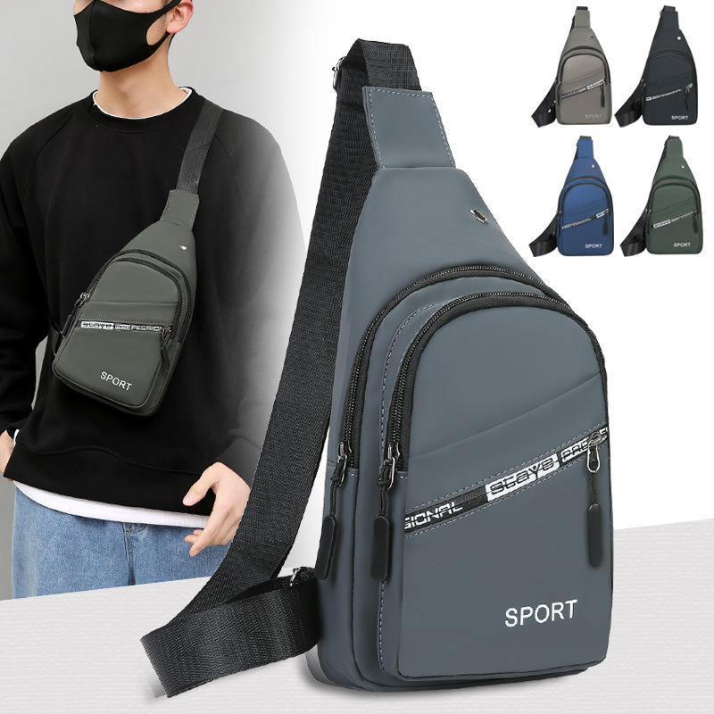 Muška PVC crossbody torbica, vodootporna, sa zatvaračem, vertikalno kvadratnog oblika, trodimenzionalna torba
