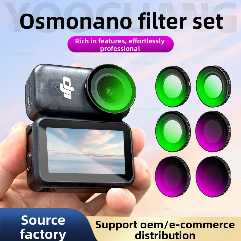 Yoocuang súprava filtrov pre DJI Osmo Nano: filtre ND64, CPL, UV a PL; konštrukcia z hliníkovej zliatiny a skla