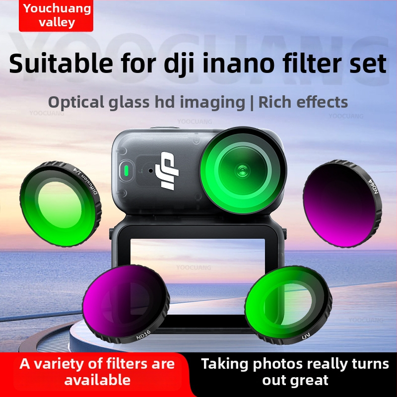 Yoocuang súprava filtrov pre DJI Osmo Nano: filtre ND64, CPL, UV a PL; konštrukcia z hliníkovej zliatiny a skla