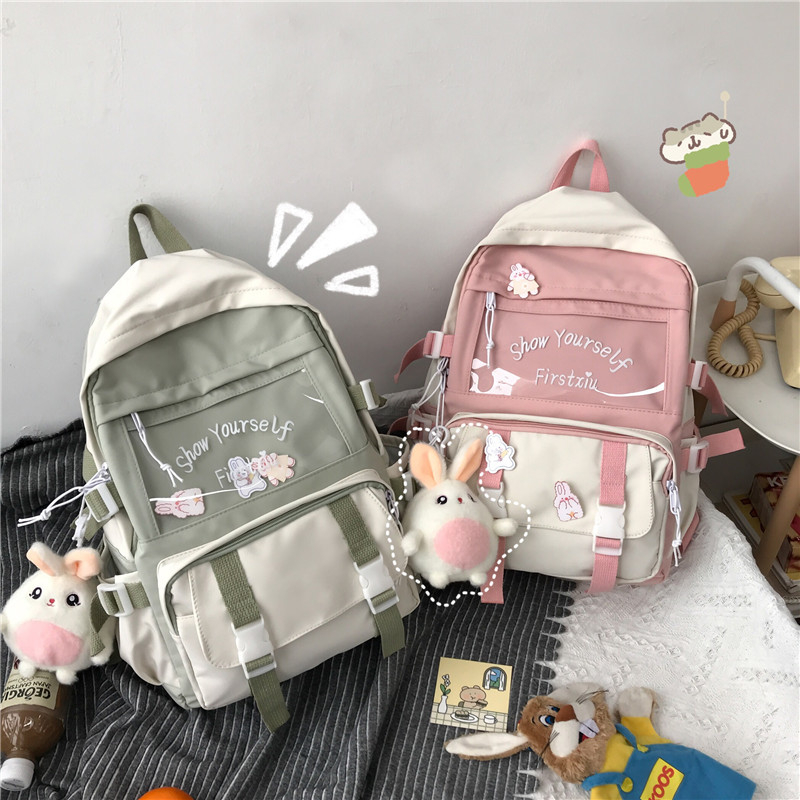 Školska torba u fakultetskom stilu, Harajuku, najlon, 36–55L, džep za prijenosno računalo, ergonomska stražnja ploča, vodootporna, dvostruke naramenice
