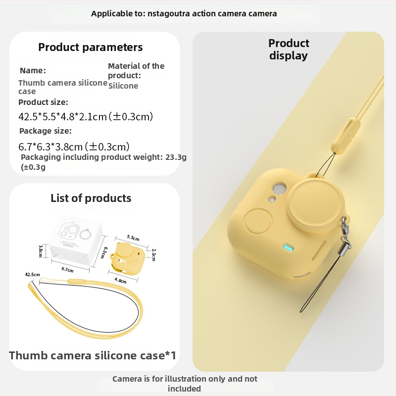 Insta360 Go Ultra silikónový obal – ochranný kryt objektívu a príslušenstvo s šnúrkou (vrátane silikónového púzdra a TPE tašky)