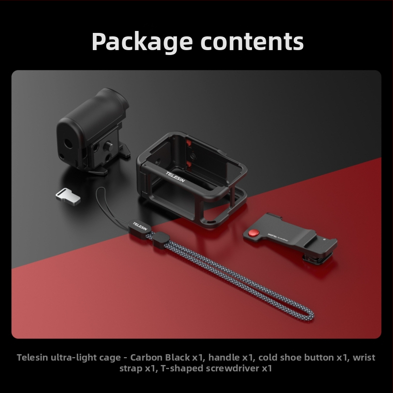 Telesin hlinírová klietka so sadou rukovätí pre ulicnú fotografiu pre DJI Action 3/4/5