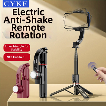 Cyke stabilizátor pre telefón s vysúvacím gimbalom, selfie tyč proti traseniu, LED svetlo, Bluetooth diaľkové ovládanie