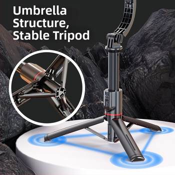 Cyke stabilizátor pre telefón s vysúvacím gimbalom, selfie tyč proti traseniu, LED svetlo, Bluetooth diaľkové ovládanie