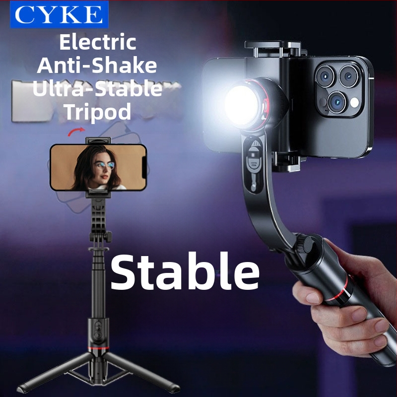 Cyke stabilizátor pre telefón s vysúvacím gimbalom, selfie tyč proti traseniu, LED svetlo, Bluetooth diaľkové ovládanie