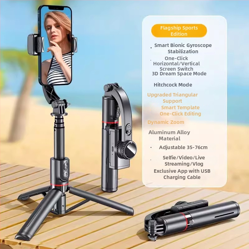 Cyke stabilizátor pre telefón s vysúvacím gimbalom, selfie tyč proti traseniu, LED svetlo, Bluetooth diaľkové ovládanie