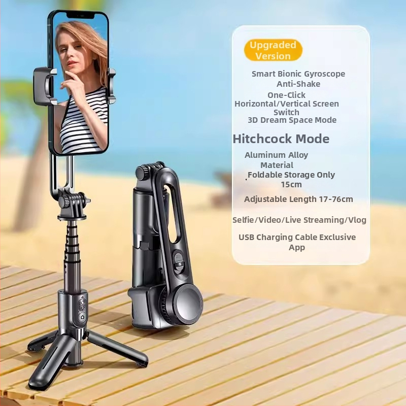 Cyke stabilizátor pre telefón s vysúvacím gimbalom, selfie tyč proti traseniu, LED svetlo, Bluetooth diaľkové ovládanie