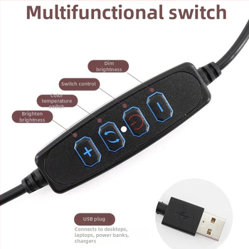 Dongsheng Lumină LED de fill pentru streaming live (Trei temperaturi de culoare, 5V, sub 45W)