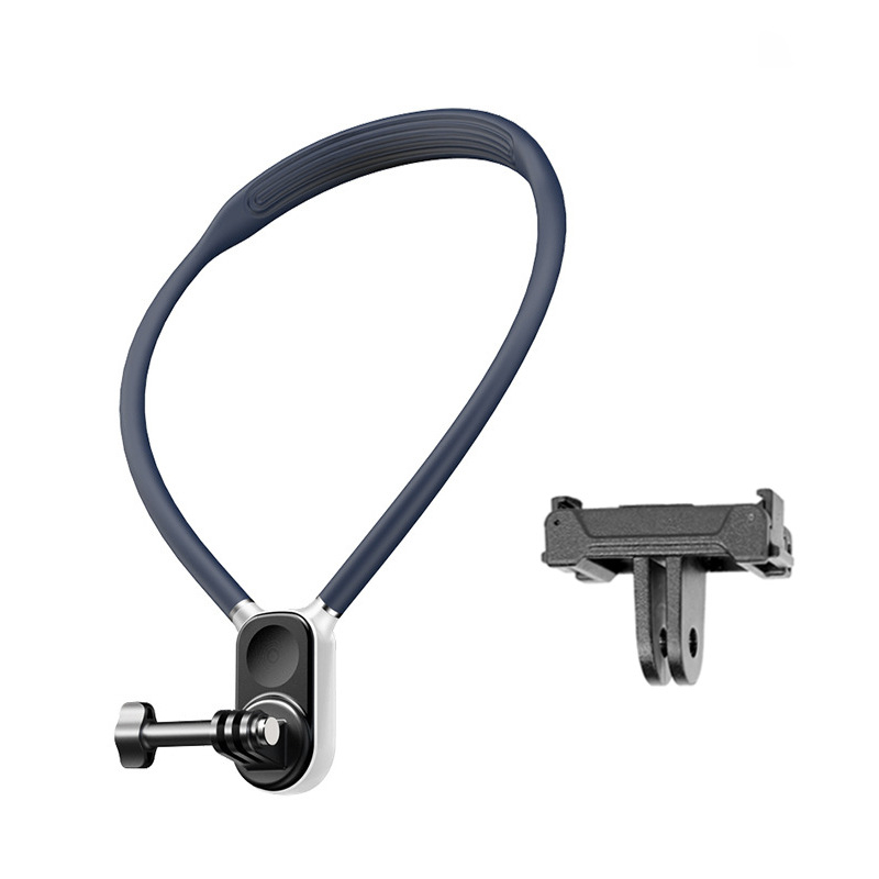 PJ-11 Suport pentru gât pentru camere de acțiune, din silicon, universal compatibil GoPro, DJI Action 4/5/6, Yi