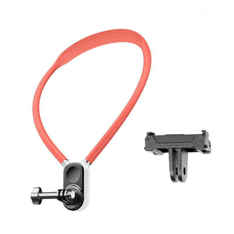 PJ-11 Suport pentru gât pentru camere de acțiune, din silicon, universal compatibil GoPro, DJI Action 4/5/6, Yi