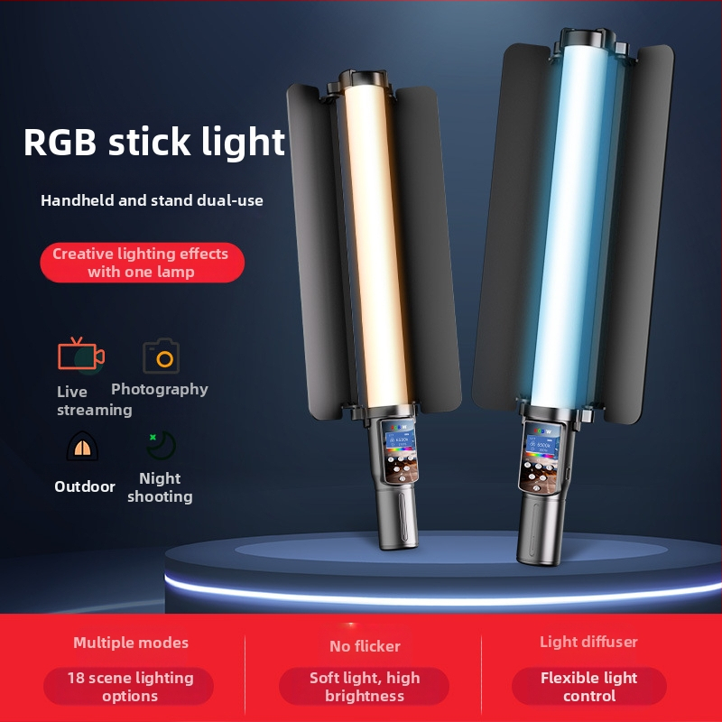 Prenosné fotografické svetlo s RGB LED, nastaviteľná jas a farba, samostatné napájanie