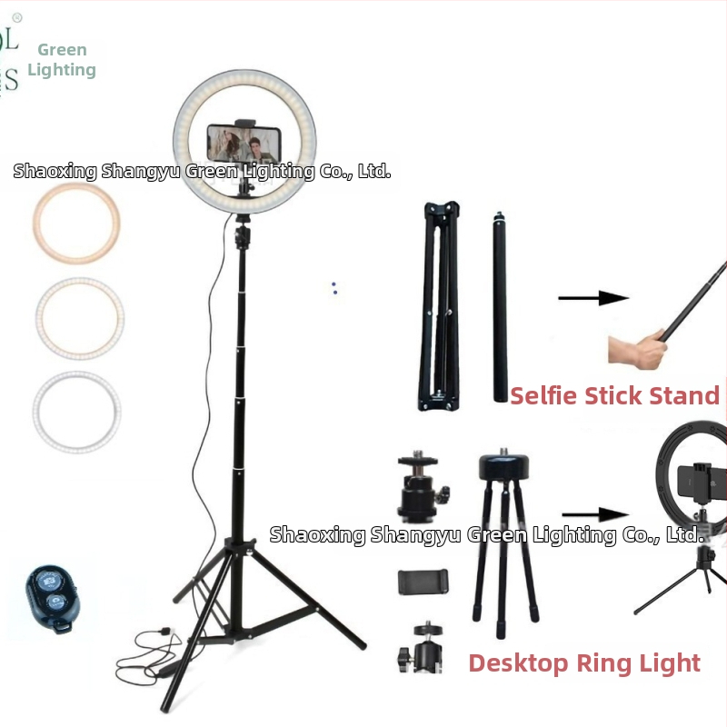 Prenosný kruhový svetelný zdroj na fotografovanie – nastaviteľná jas, teplota svetla 3000K/4000K/6000K, LED, 5V, 10–12W