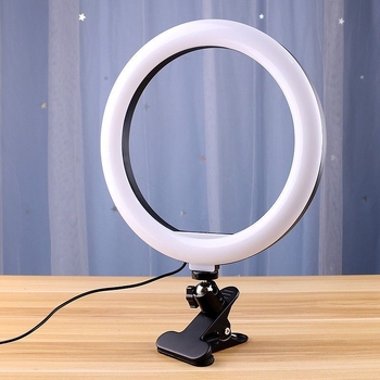 Lumină LED inel pentru birou cu clips, 20W, trei temperaturi de culoare, utilizare manuală