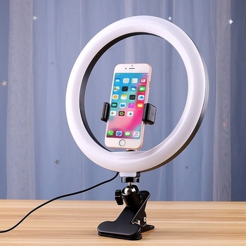 Lumină LED inel pentru birou cu clips, 20W, trei temperaturi de culoare, utilizare manuală