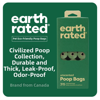 Earth Rated Πλαστικές σακούλες αποβλήτων σκύλων – παχύτερες, βιοδιασπώμενες, φιλικές προς το περιβάλλον, φορητές για βόλτες